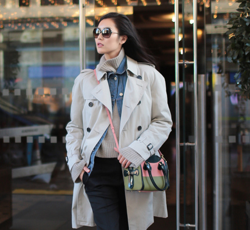 国际超模刘雯佩戴Burberry春夏太阳眼镜