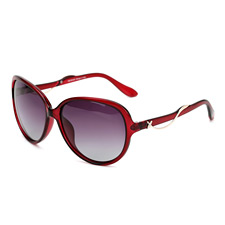 2014新品 亿超YC9801C2暗红 女款时尚 复古大框 偏光太阳镜