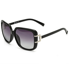 安踏 AT8005C1 黑色 时尚太阳镜 大框 偏光墨镜