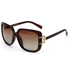 安踏 AT8005C2 暗红色 时尚太阳镜 大框 偏光墨镜