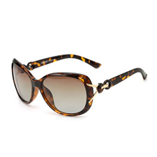 亿超 YC9105C8 玳瑁色 女款 时尚偏光太阳镜 欧美复古大框 墨镜