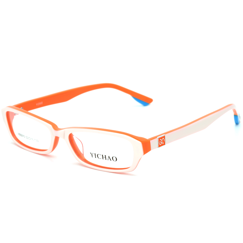 亿超FB5015C4橙色 全框 经典板材 男女通用 休闲方形 框架眼镜