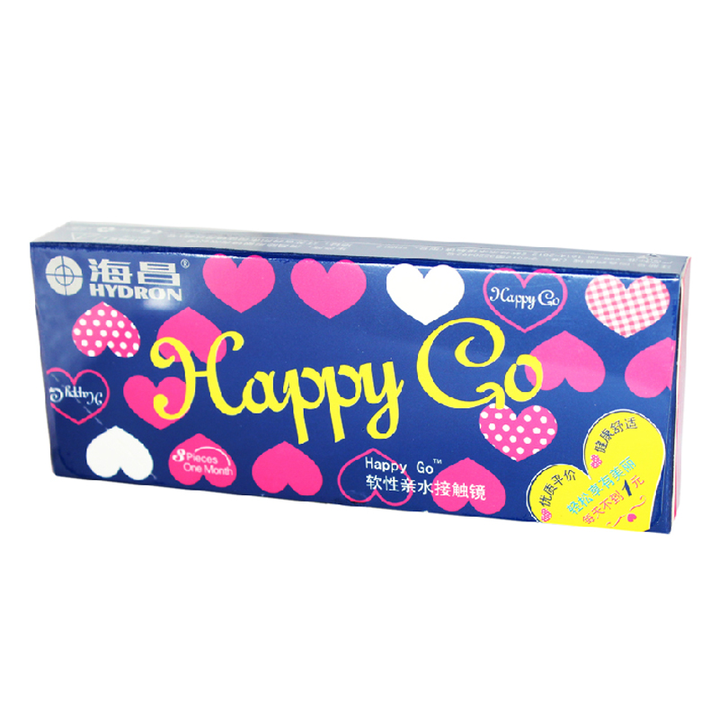 海昌 HappyGo月抛 水润透氧 清晰舒适 3片盒装 近视<b>隐形眼镜</b>