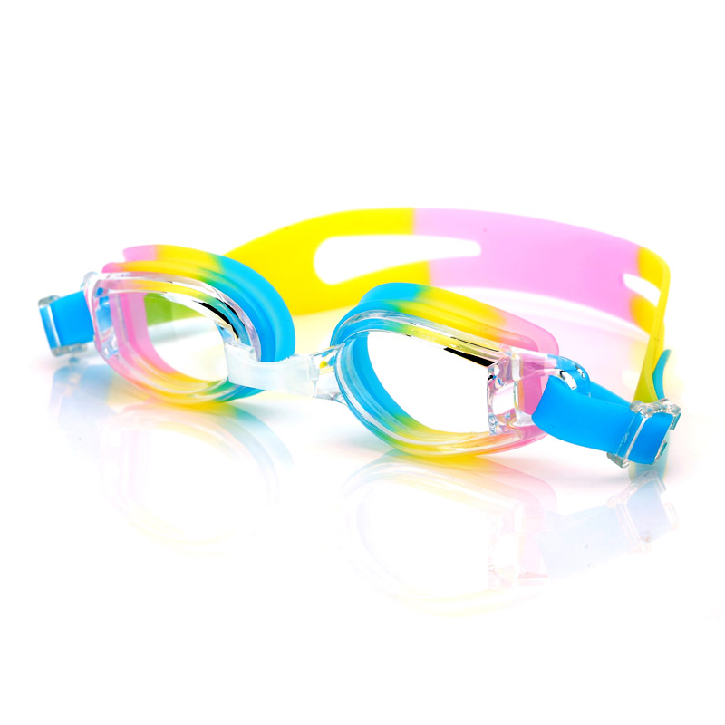 亿超 YC009黄紫蓝色 男女通用 儿童泳镜 平光 防水防雾游泳眼镜