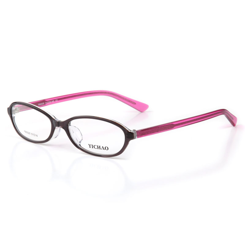 亿超FB5020C2灰框紫腿 新品板材 女士近视  薄片板材系列眼镜