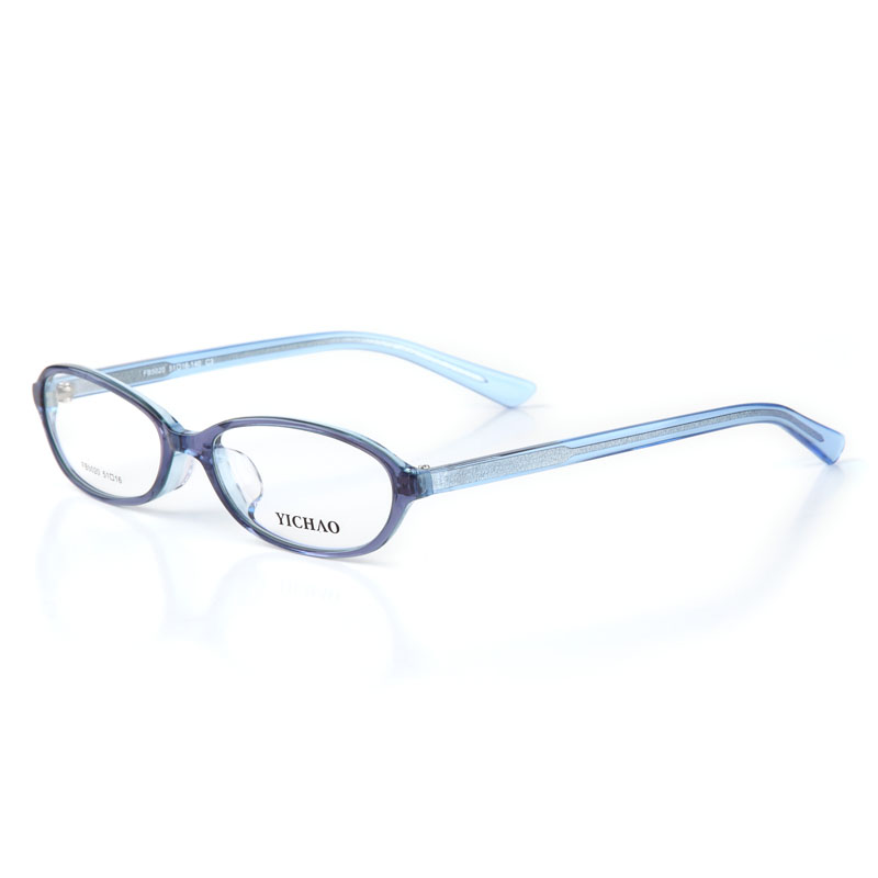 亿超FB5020C3蓝色 新品板材 女士近视  薄片板材系列眼镜