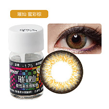 海昌<b>美</b><b>瞳</b> 璀灿蜜彩棕 年抛1片瓶装 <b>美</b><b>瞳</b>大直径 彩色 近视隐形眼镜