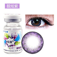 卫康绮靓 靓炫紫 <b>美</b><b>瞳</b>眼镜 大<b>美</b>目大直径 年抛1片 彩色近视隐形眼镜
