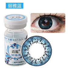 卫康清麗丽雅蓝 年抛<b>美</b><b>瞳</b>彩色隐形眼镜 超大直径 1片豹纹近视隐形眼镜