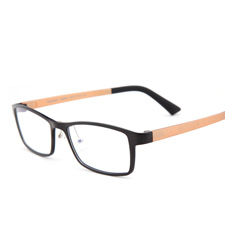 新品亿超钨碳男女全框中码近视框架眼镜FB0004C14黑框橙腿