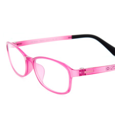 亿超女潮款钨碳全框框架眼镜FB0003C6透明玫红