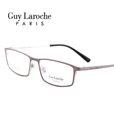 姬龙雪GL0506C03商务纯钛全框大码男士枪色近视框架眼镜