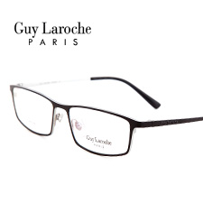 姬龙雪GL0506C04商务纯钛全框大码男士黑色近视框架眼镜