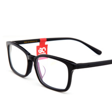 亿超男女款休闲大方薄片板材全框近视眼镜FB5030C01黑