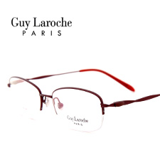 姬龙雪GL0502C08商务纯钛半框中码女士酒红近视框架眼镜