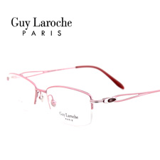 姬龙雪GL0503C07商务纯钛半框中码女士粉色近视框架眼镜