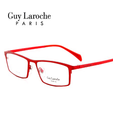 姬龙雪GL0511C06商务纯钛全框大码男士红色近视框架眼镜