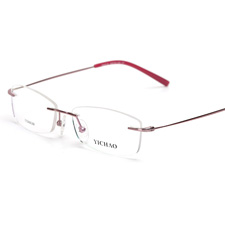 亿超 纯钛 无框眼镜框 粉色 百搭女士 FB6018C7