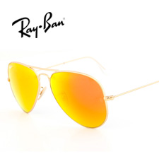 雷朋 RB3025 男女通用 太阳镜 112/69金框橙片（五彩）