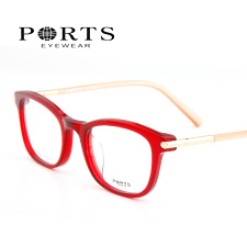 1.4宝姿板材POU13302RD红色休闲大码女士近视眼镜架