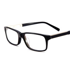 亿超FB5044黑金色C1-GD中码全框板材中性近视眼镜架