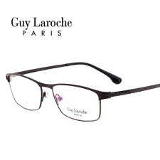 姬龙雪GL0517C04商务纯钛全框大码男士黑色近视框架眼镜