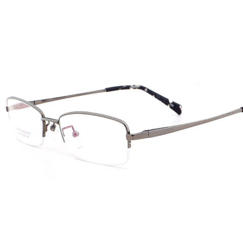 亿超新款经典轻纯钛超舒适商务男士半框近视框架眼镜S200C03枪