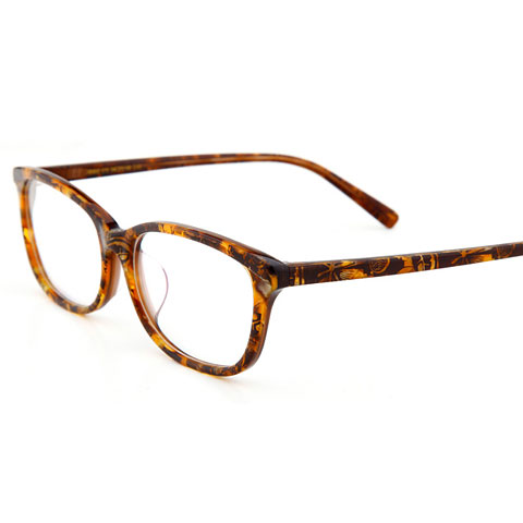 新品亿超时尚板材男女款全框近视框架眼镜FB5032C15多色棕