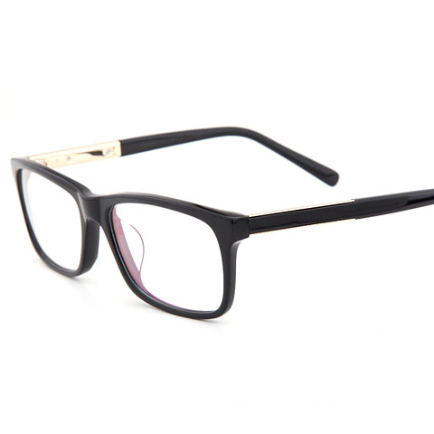 亿超FB5036黑金色C1-GD中码全框板材中性近视眼镜架