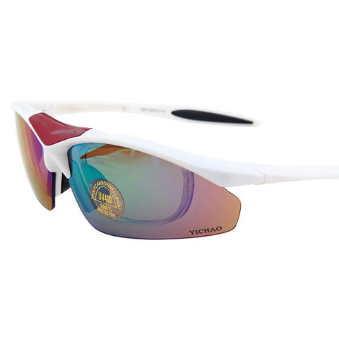 亿超 TR90 白色 运动<b>骑</b><b>行</b>带偏光太阳镜片带度数<b>眼镜</b>框 0091BAI