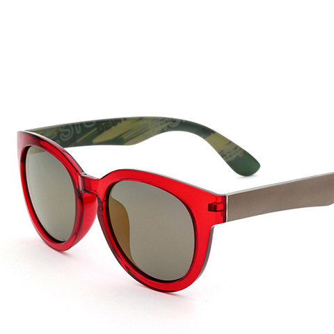 亿超 YC9703 女士 太阳镜 C2红框灰腿/金