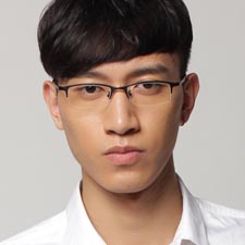 亿超FG7008BM C1咖啡 男士商务 半框方形 钛板近视眼镜