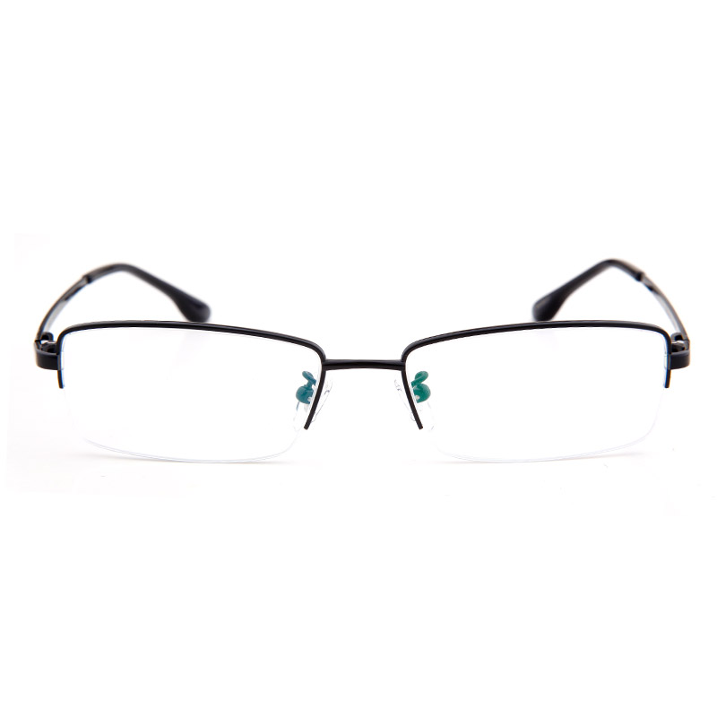 亿超新品男士商务超轻品质纯钛半框近视框架眼镜fb6083c4亮黑色
