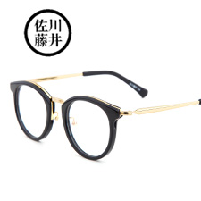 佐川藤井板材+合金81232黑框金腿C3016潮款中性近视眼镜架